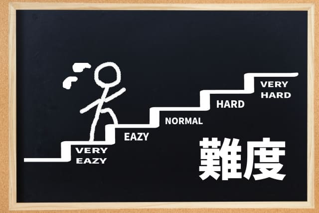 階段を上る難易度のイラスト