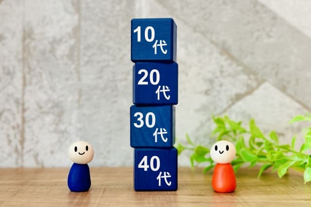 積み重ねられた年齢ブロック